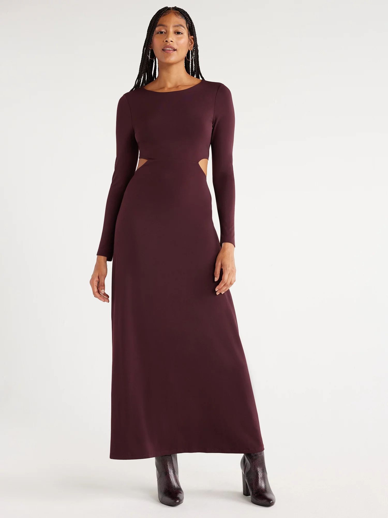 Scoop Women’s Maxi Dress with Cutout Back, Sizes XS-XXL | Walmart (US)