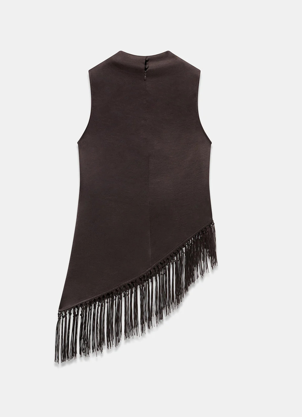 Brown Satin Tassle Top | Mint Velvet