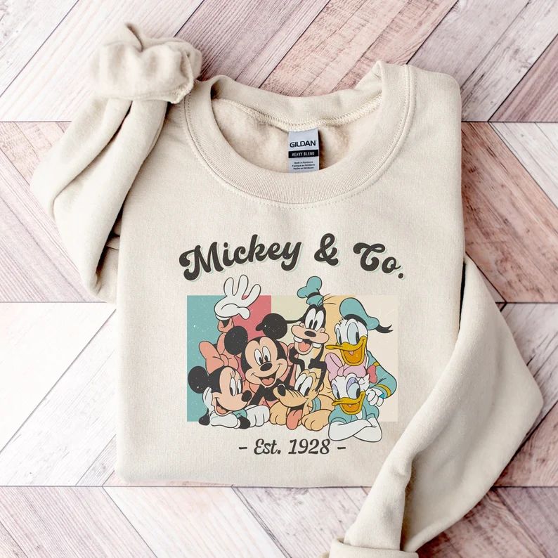 Mickey & Co sweatshirt Disney Sweatshirt Unisex Shirt Oversized crewneck sweatshirt Matching Vaca... | Etsy (US)