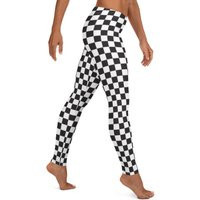 Black White Checkered Leggings ~ Women's Casual Timeless Retro Classic Edgy Skater Style Racing Squares Printed Pattern Stretch Tights Pants | Etsy (US)