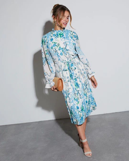 Tempe Floral Ruffle Midi Dress | VICI Collection