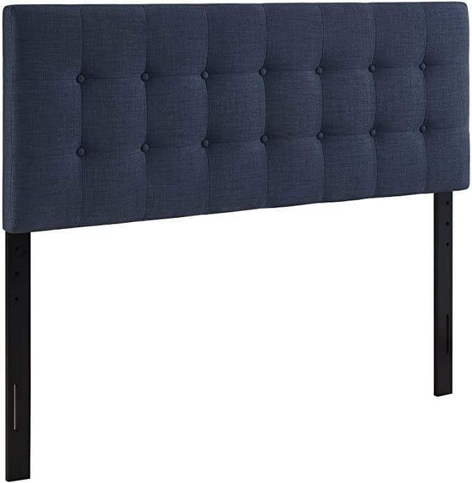 Modway Emily Tufted Button Linen Fabric Upholstered Full Headboard in Navy | Amazon (US)