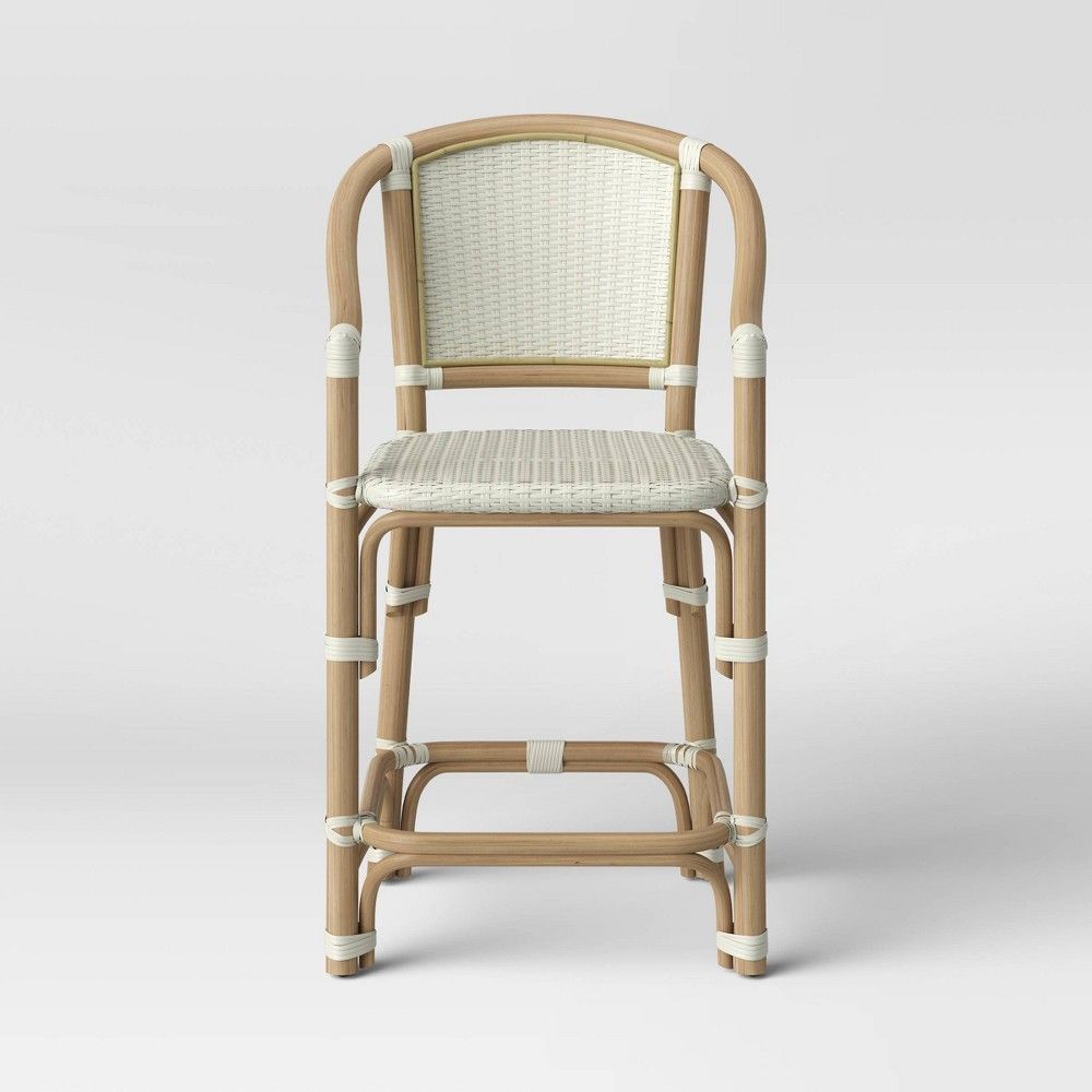 Parksley Rattan and Woven Counter Stool White - Threshold | Target