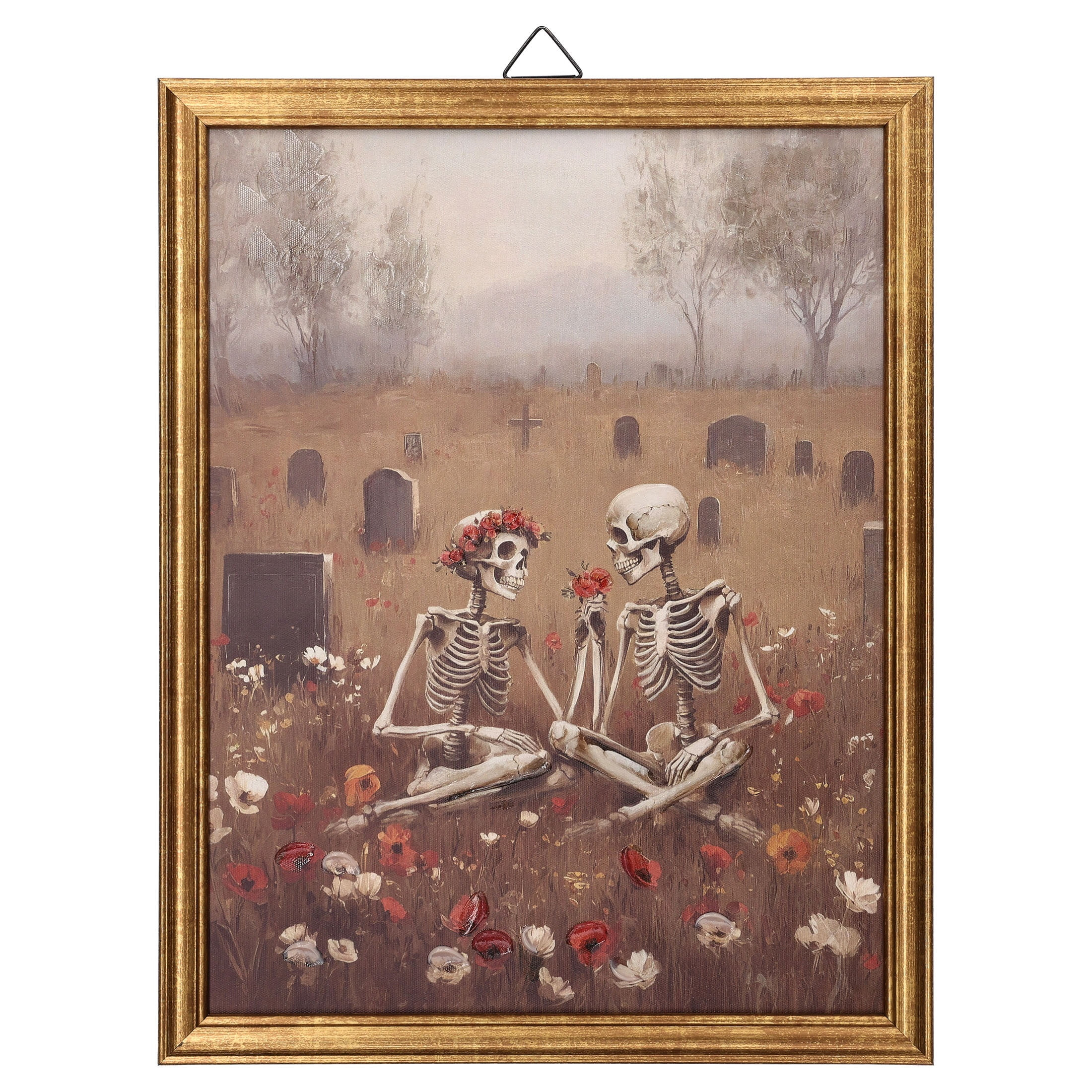 Skeleton Couple Framed Wall Art, Multicolor, 11" x 14", Halloween by Way To Celebrate | Walmart (US)