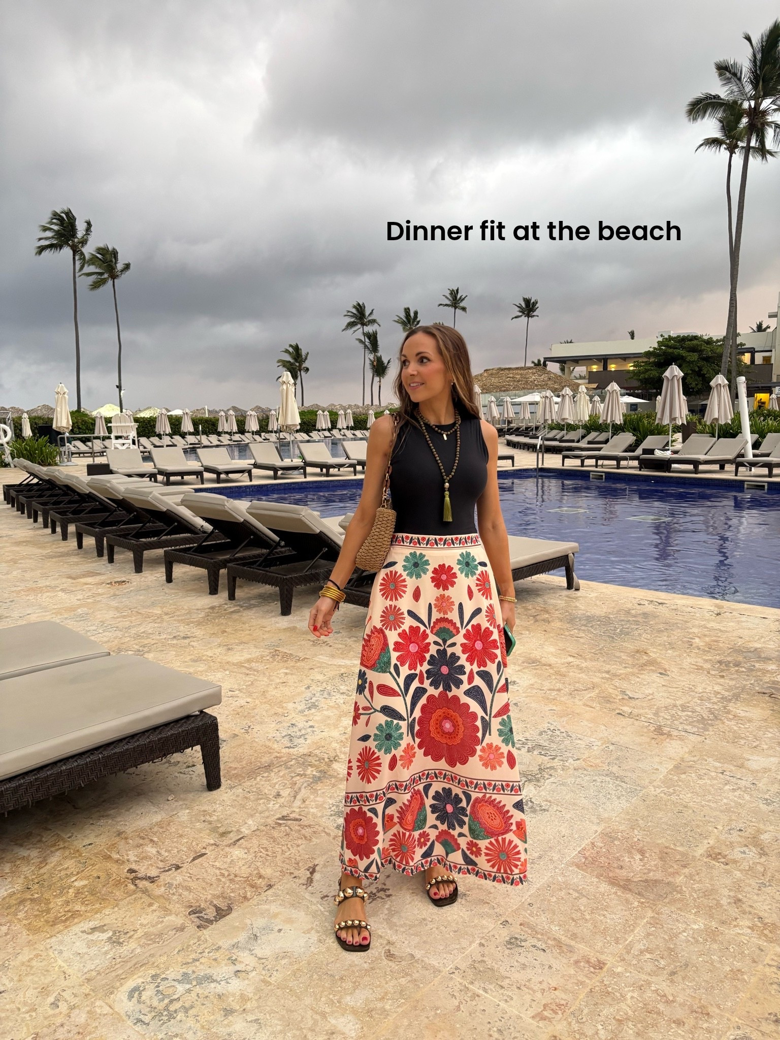 Dinner outfit at the beach - this bodysuit is soooo comfy and this skirt is a set but works great by itself