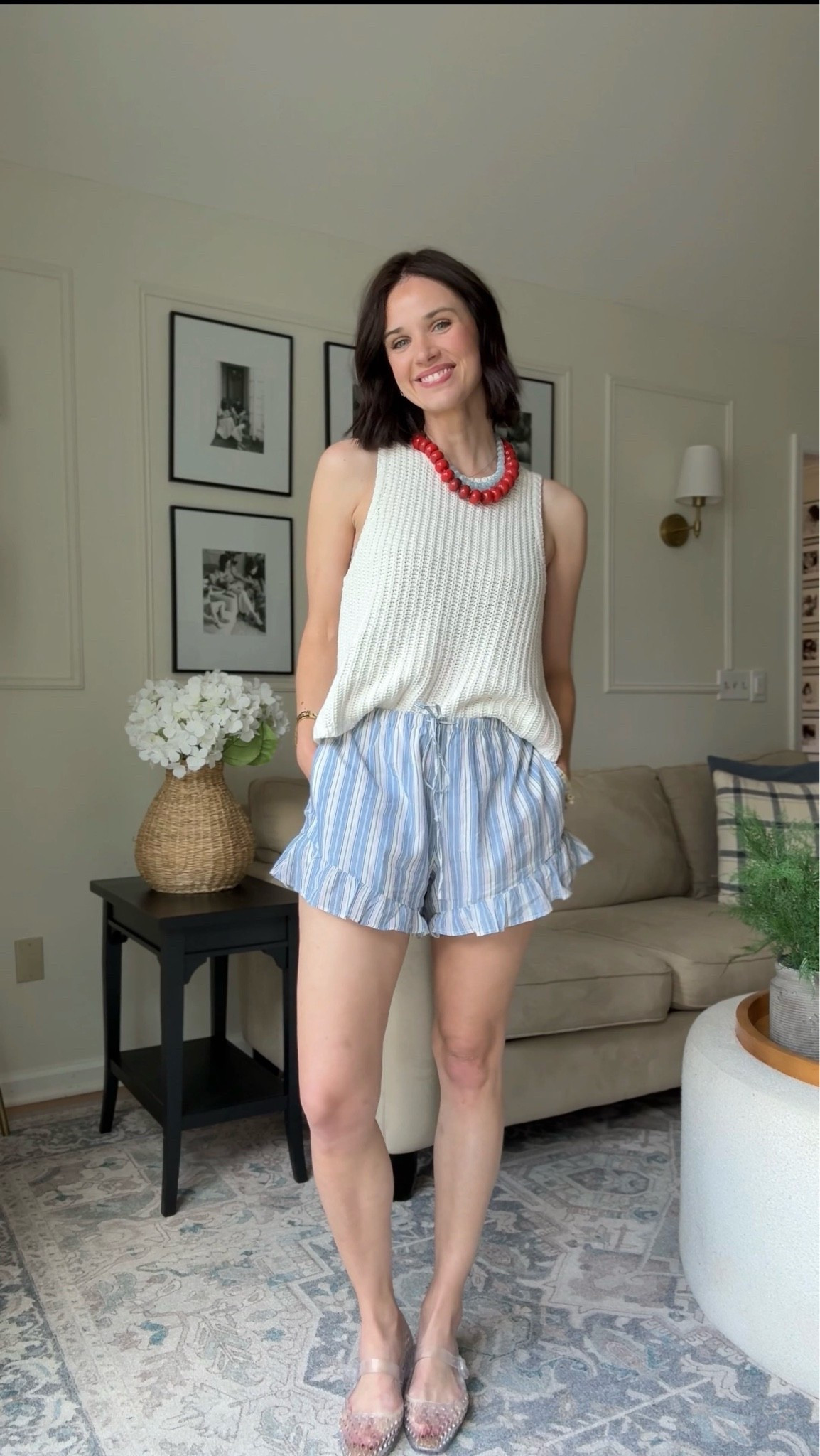 Stripe shorts : wearing m
White knit tank : linked similar

#LTKootd #LTKgrwm #LTKSeasonal