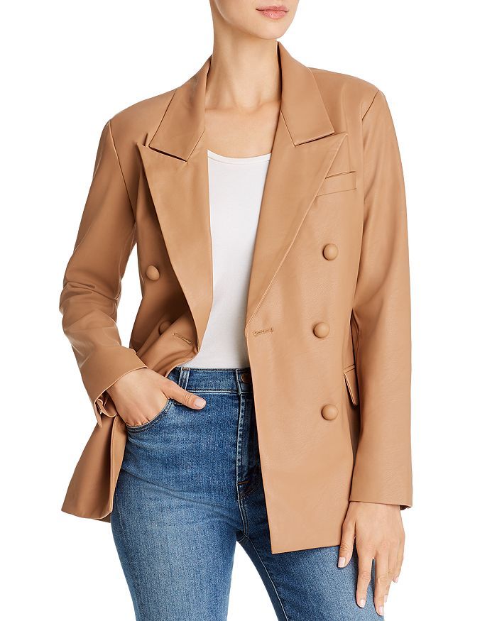 Double-Breasted Faux Leather Blazer - 100% Exclusive | Bloomingdale's (US)