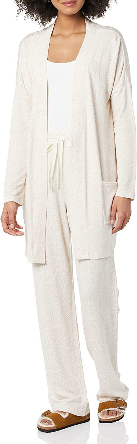 Amazon Essentials Women's Relaxed-Fit Lightweight Lounge Terry Open-Front Cardigan | Amazon (US)