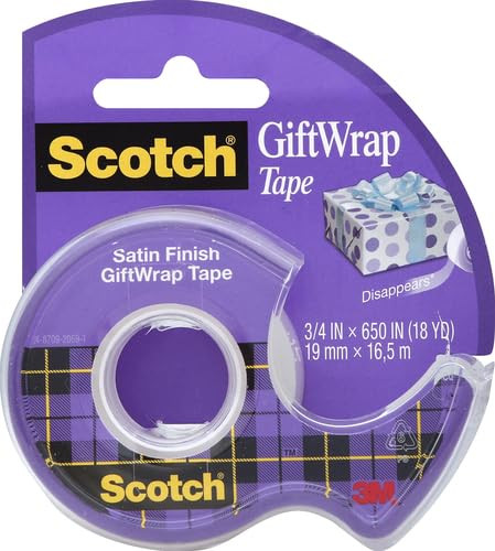 Scotch Gift Wrap Tape, Invisible, 0.75 in. x 650 in., 1 Tape Rolls With Dispensers | Amazon (US)