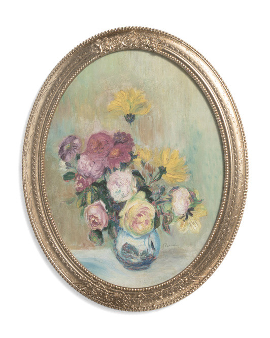 16x20 Colorful Blooms In Oval Frame With Glass Wall Art | Home | Marshalls | Marshalls