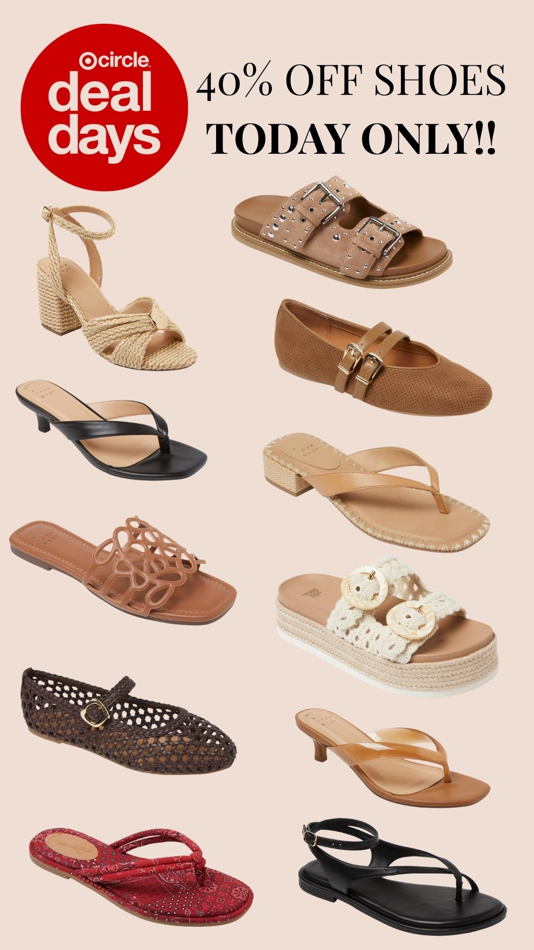Target deal today only!! 40% off shoes!!
