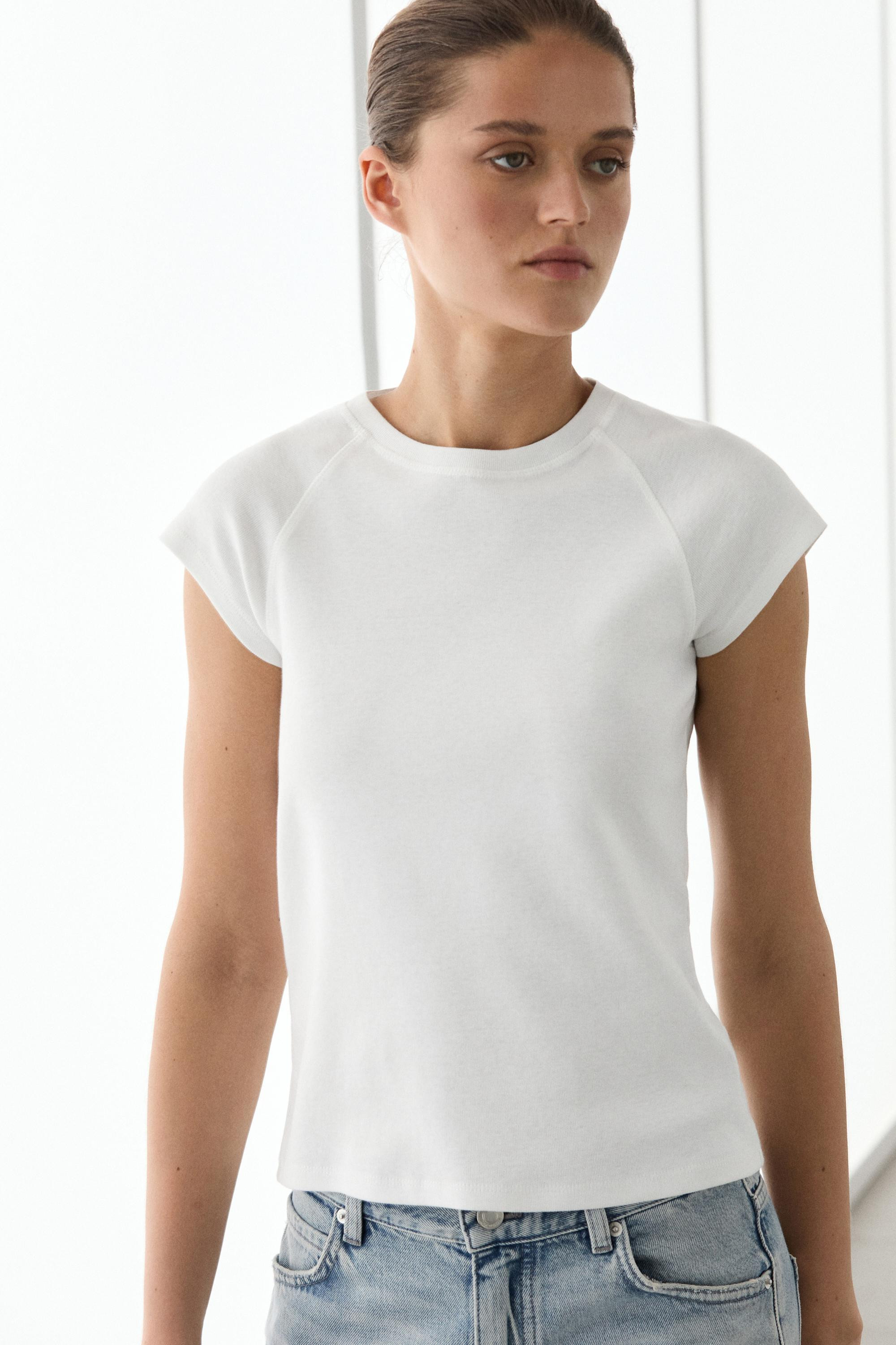Cotton T-shirt with short raglan sleeves | Massimo Dutti UK