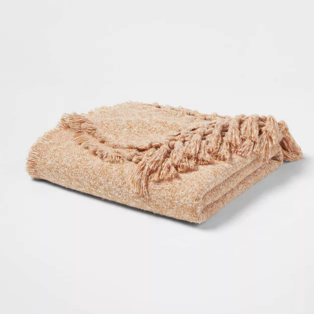 Marled Boucle Oversized Tasseled Throw Blanket - Threshold™ | Target