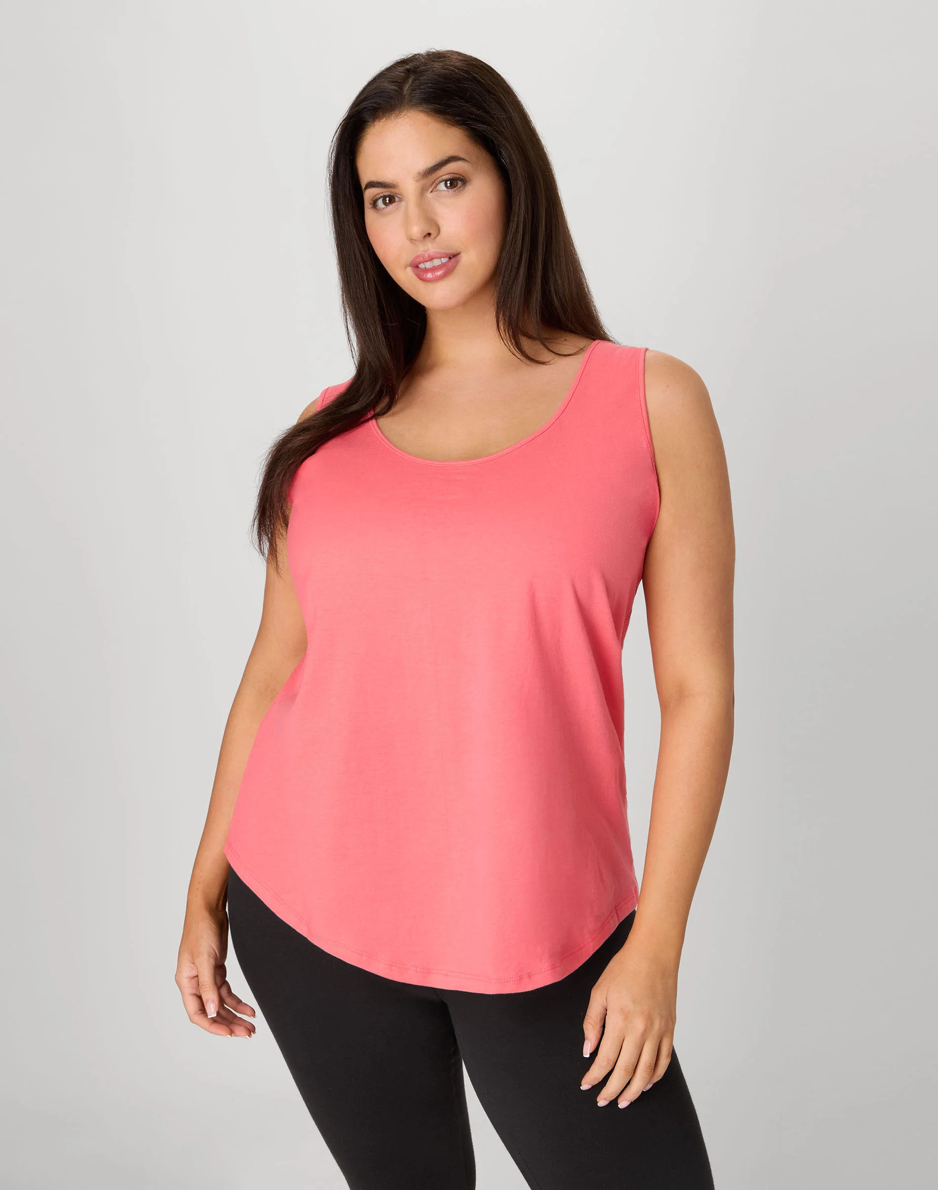 Hanes Just My Size Women's Cotton Jersey Tank, Shirttail Hem (Plus ) Briny Pink 3X | Hanes.com