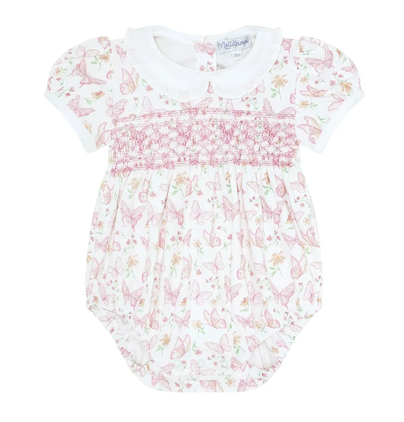 Nellapima Butterflies Print Smocked Bubble | JoJo Mommy