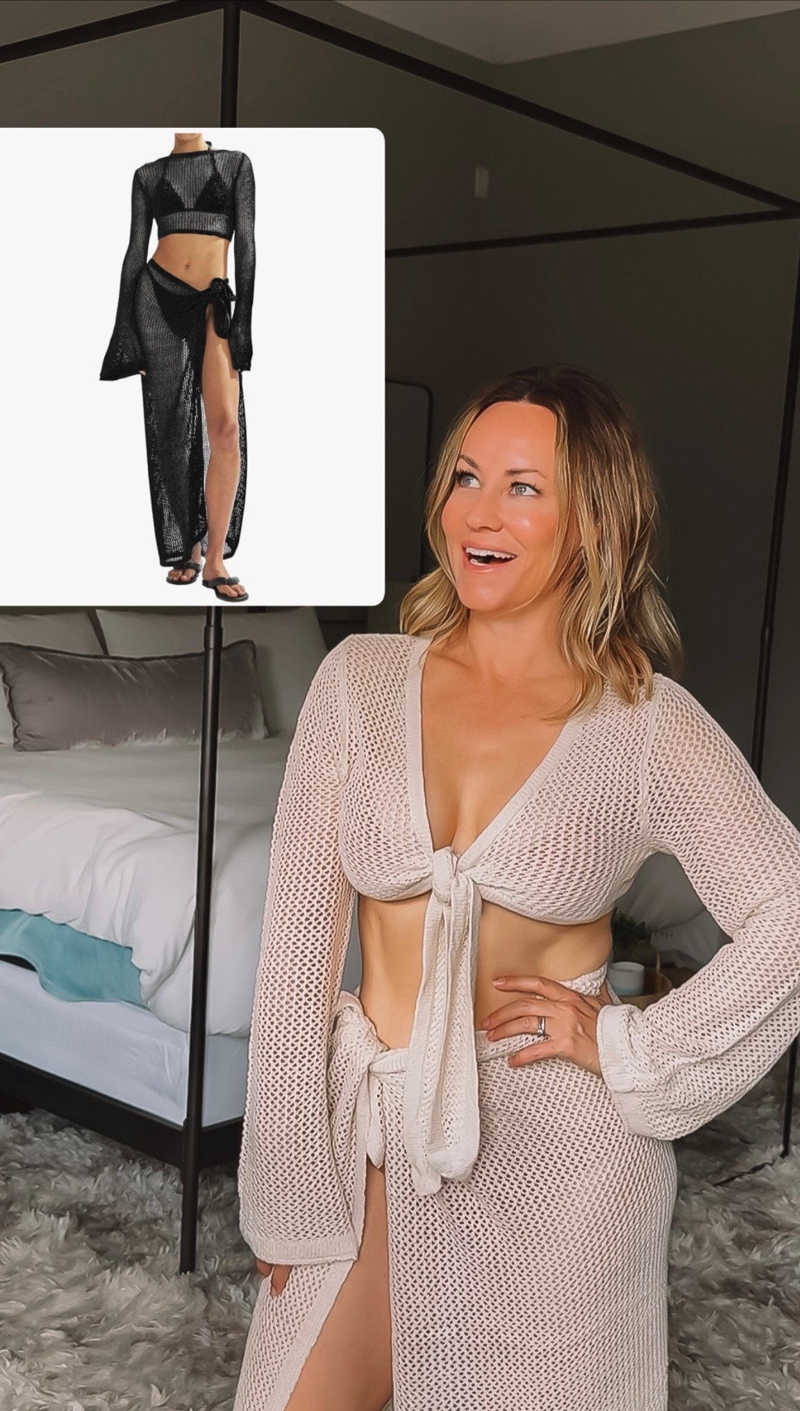 This super flattering crocheted set is my new go-to for beach vacations! ☀️  I love that the top can be worn two ways. The material has a lightweight, breathable feel and moves nicely when walking, it doesn’t cling awkwardly over a swimsuit. The fit feels relaxed but still flattering, especially around the waist. It gives that effortless resort vibe without looking overly sheer or costume-y. Definitely still a cover up (you’ll want a swimsuit underneath), but it strikes a nice balance between coverage and style. I was pleasantly surprised by how polished it looks in person. It doesn’t feel scratchy, and the stitching seems well done for the price point. If you want something that feels elevated but low effort for vacation or hanging by the beach or by the pool, this is a great option. Love mine!

#LTKootd #LTKTravel #LTKSwim