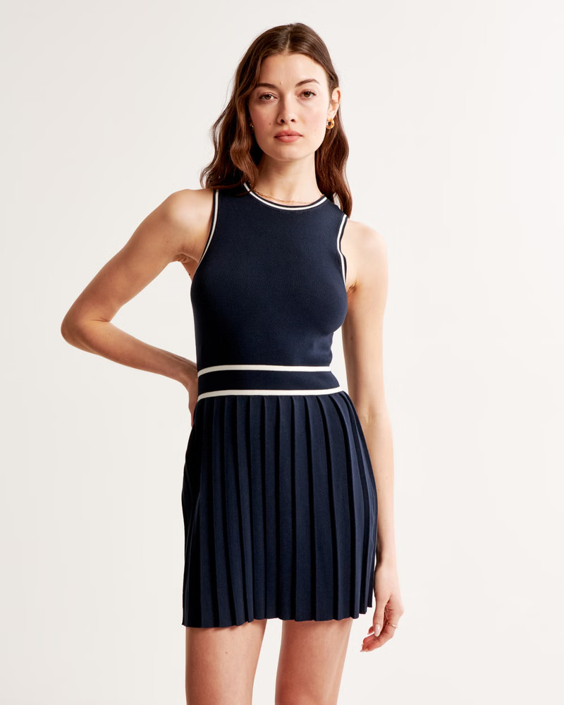 Women's Pleated Mini Sweater Dress | Women's New Arrivals | Abercrombie.com | Abercrombie & Fitch (UK)