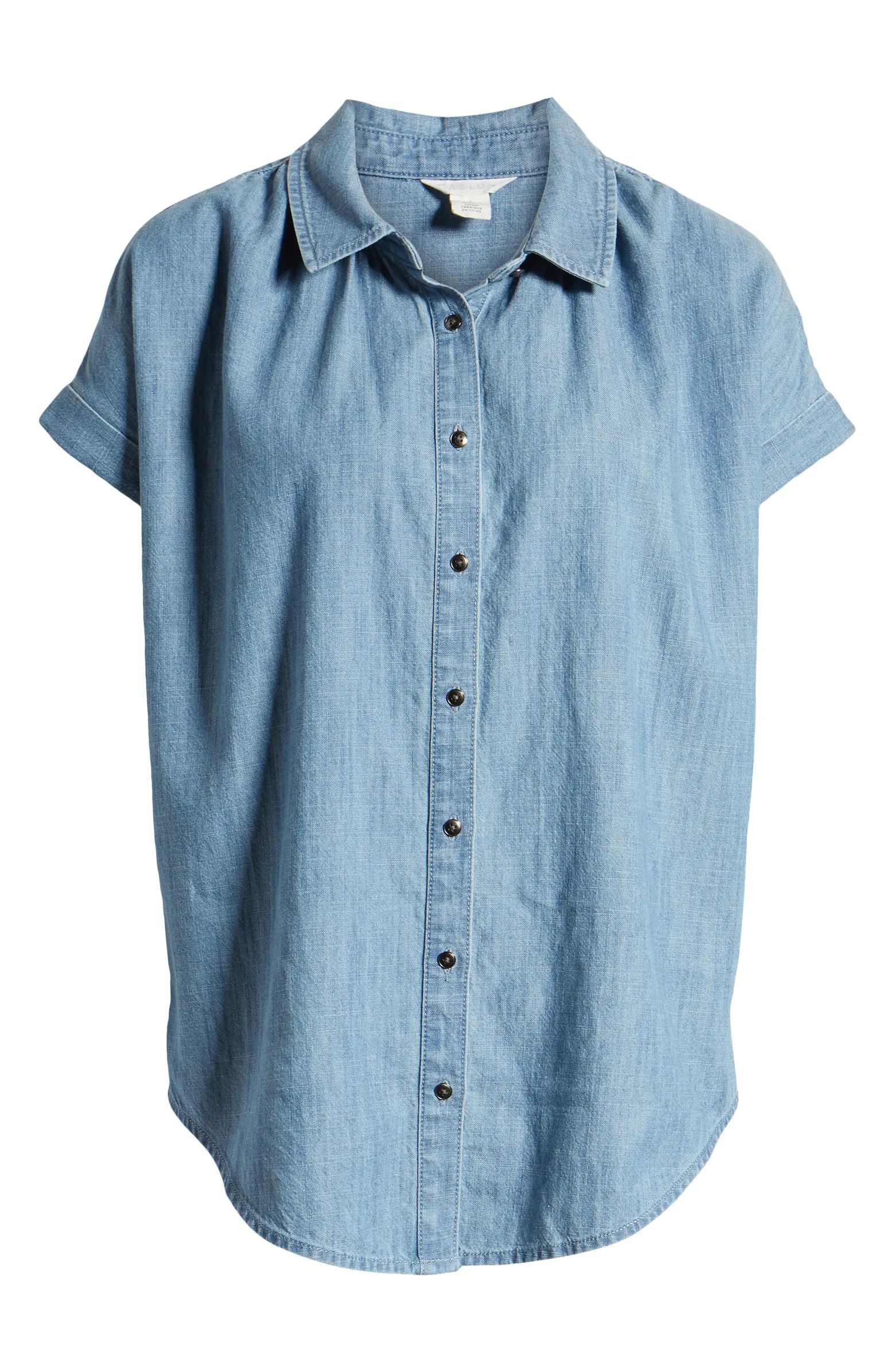 Caslon® Chambray Camp Shirt | Nordstrom | Nordstrom