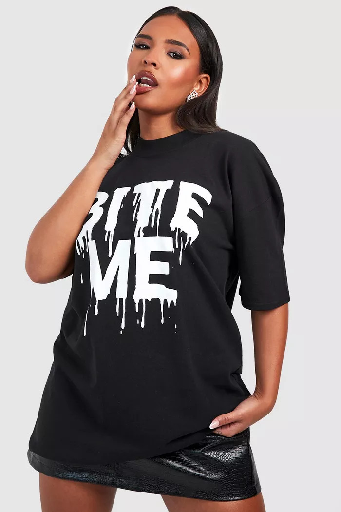 Plus Halloween Bite Me T-shirt | boohoo (US & Canada)