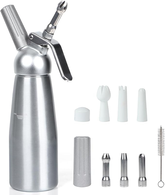 VIGIND Whipped Cream Dispenser,500ml Whipped Cream Canister with Sturdy Aluminum Body And Head,Le... | Amazon (US)