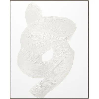 Neutral Swirl 2 - Floater Frame Print on Canvas | Wayfair North America