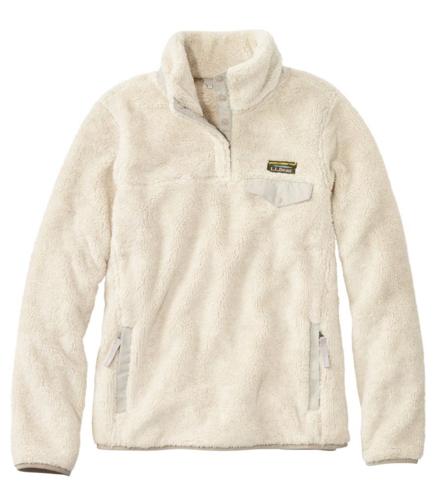 Women's L.L.Bean Hi-Pile Fleece Pullover White Small | L.L. Bean