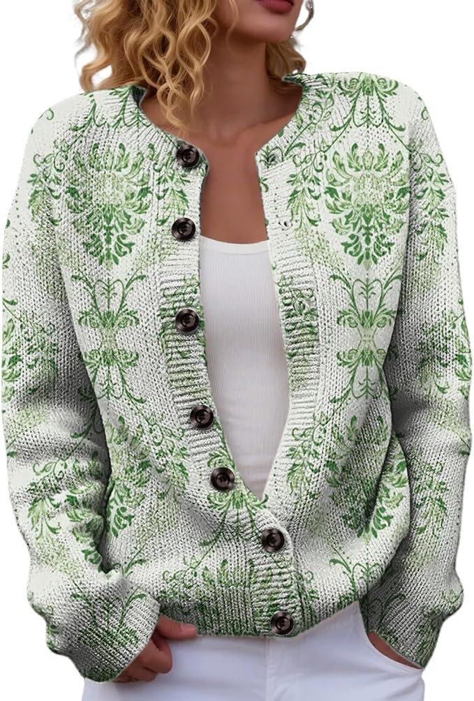 St Patricks Day Cardigan Women Shamrock Irish Lightweight Knit Long Sleeve Plus Size Sweater Casu... | Amazon (US)