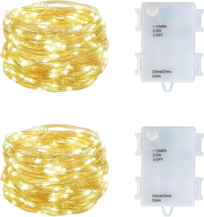 2 Pack Battery Operated Led String Lights,Mini Led Fairy Lights with Timer 6Hours On/18Hours Off ... | Amazon (CA)