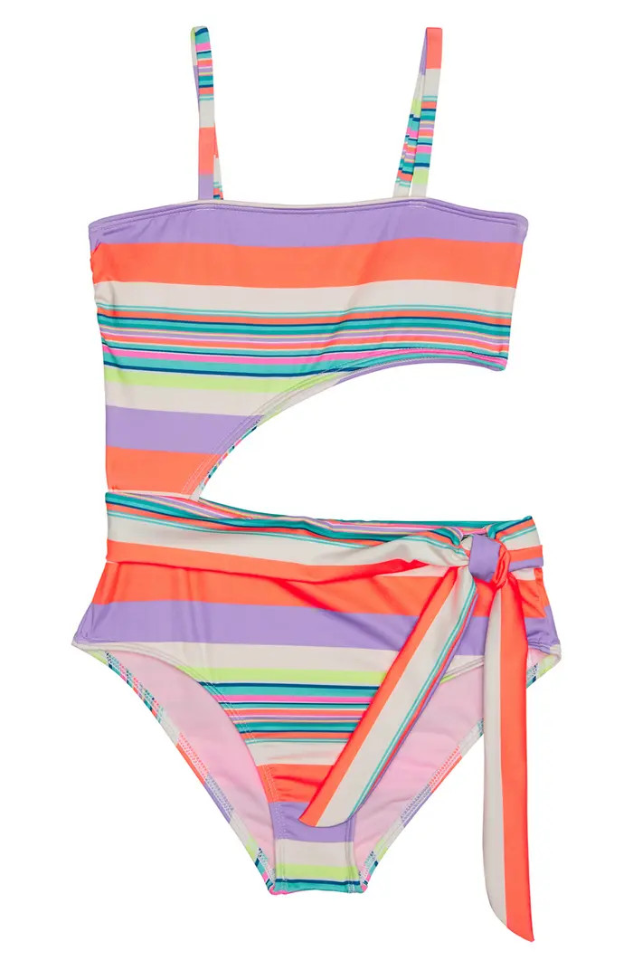 Beach Lingo Kids' Playa Stripe Cutout Swimsuit | Nordstrom | Nordstrom
