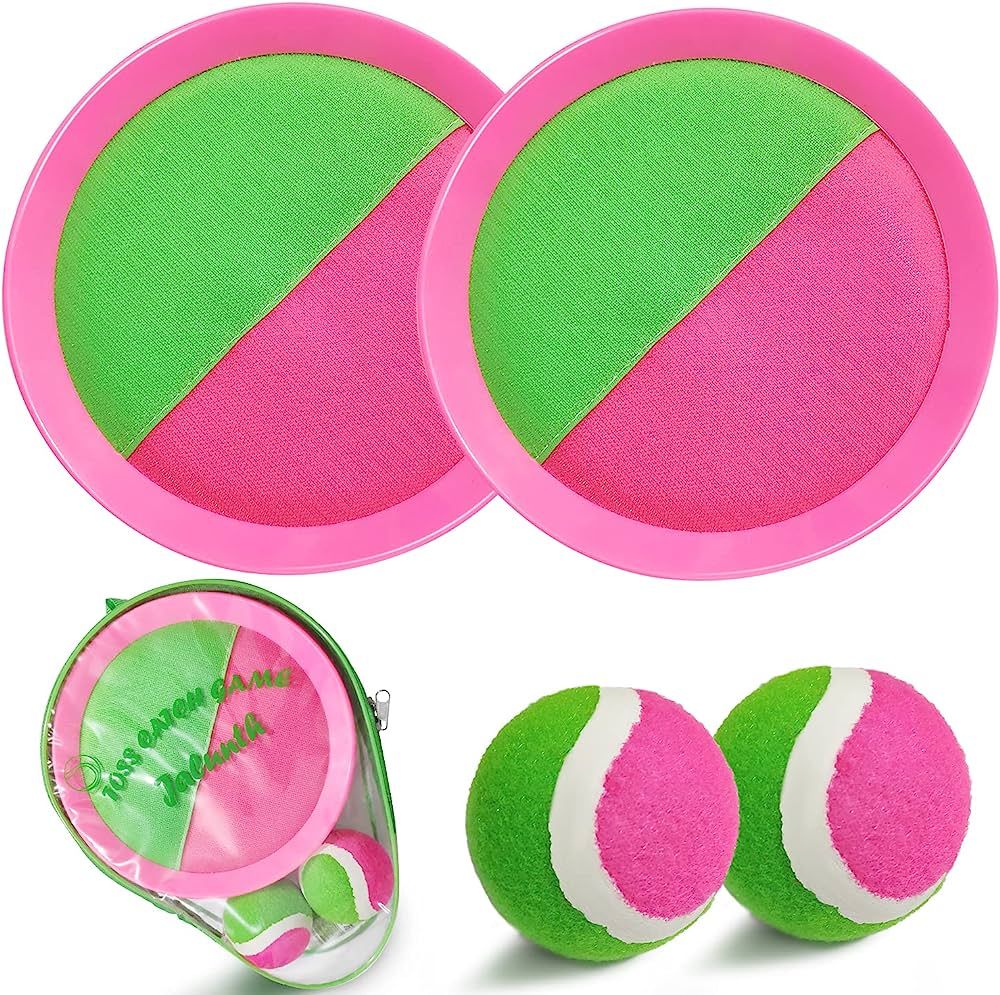 Jalunth Ball Catch Set Game Toss Paddle - Beach Toys Back Yard Pool Outdoor Pool Backyard Throw S... | Amazon (US)
