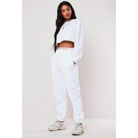 White Missguided Tape Joggers | Missguided (US & CA)
