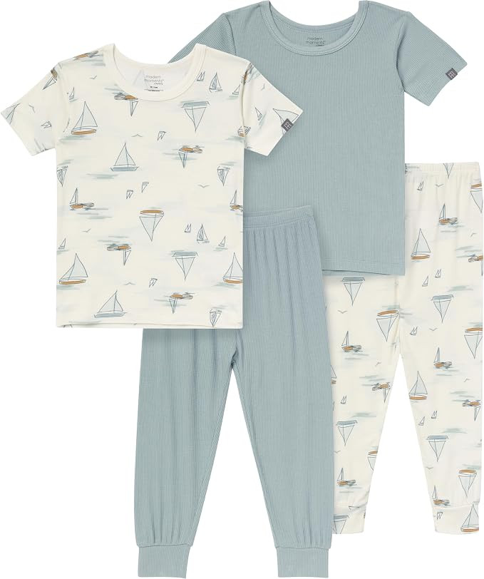 MODERNMOMENTS Baby Viscose 4-piece Tight Fitting Pajama Sets | Amazon (US)