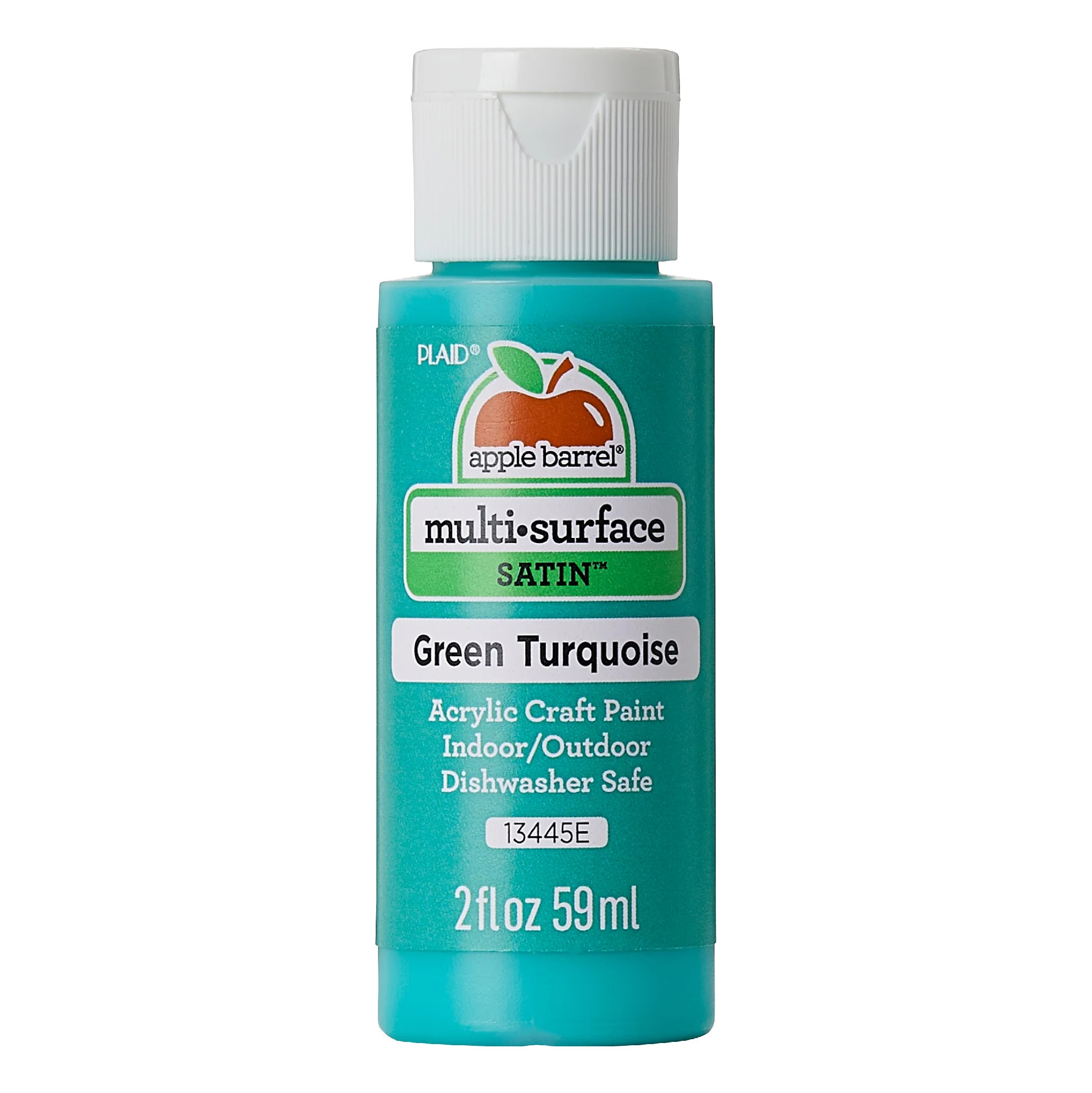 Apple Barrel Multi-Surface Acrylic Satin Paint, Green Turquoise, 2 fl oz | Walmart (US)
