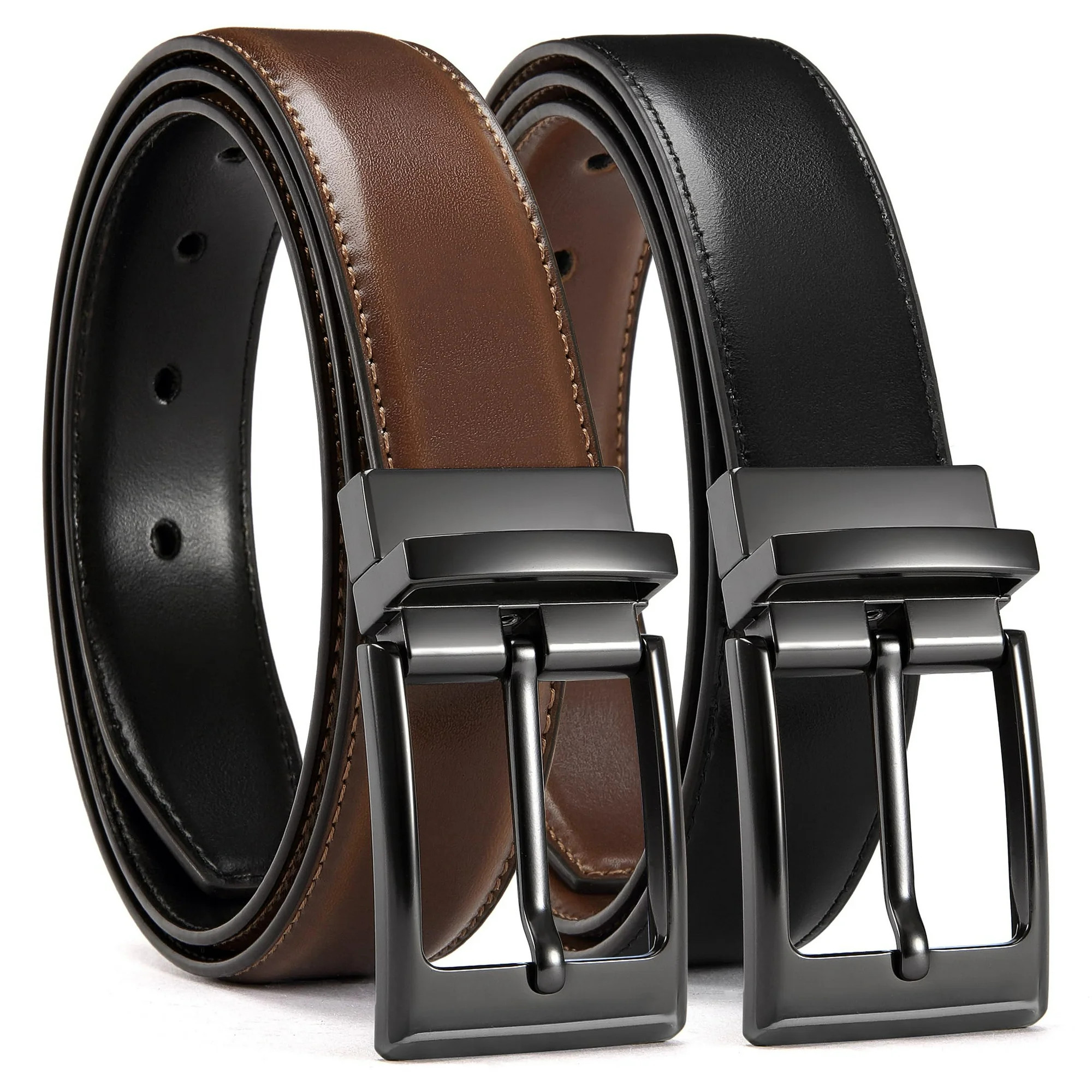 YOETEY Mens Belts Leather 1 Pack - 1.25" Reversible Belts for Men for Dress Pants | Walmart (US)