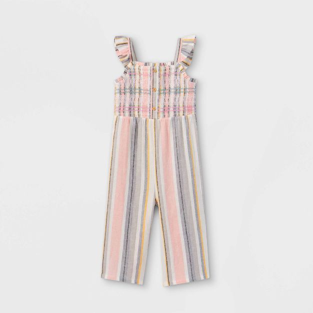 Toddler Girls' Smocked Striped Jumpsuit - Cat & Jack™ | Target