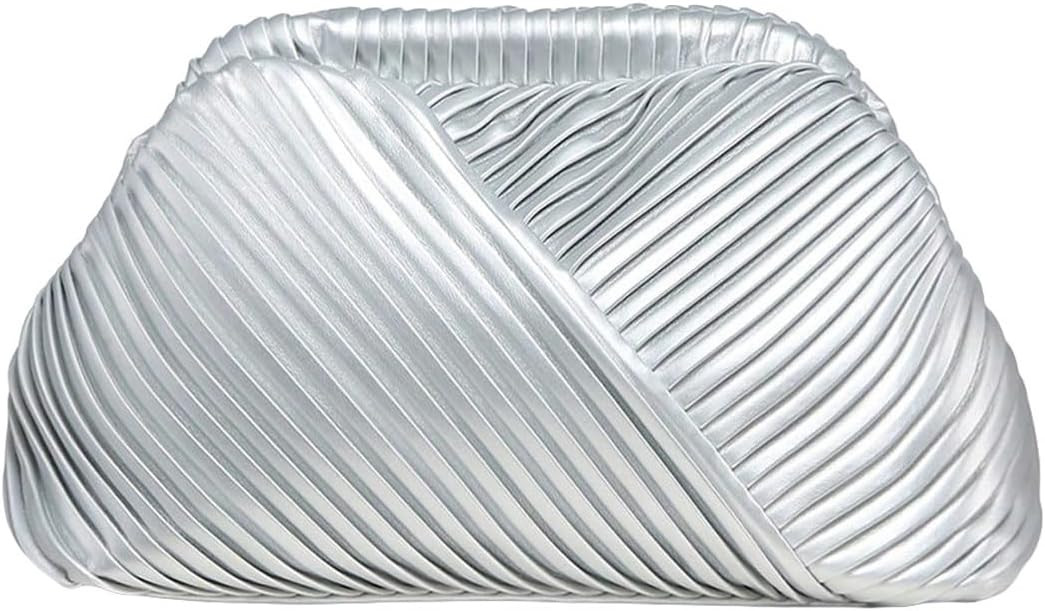 Verdusa Women's Ruched Clutch Handbags PU Leather Evening Bag Mini Purse | Amazon (US)