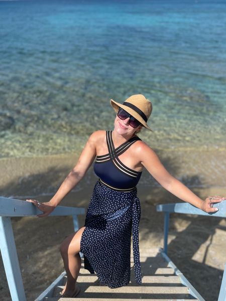 The perfect swimsuit! One swimsuit, skirt coverup, sunglasses and hat are all amazon fashion finds #springbreak #swimsuit #amazonfind #vacationoutfit 

#LTKswim #LTKunder50 #LTKtravel