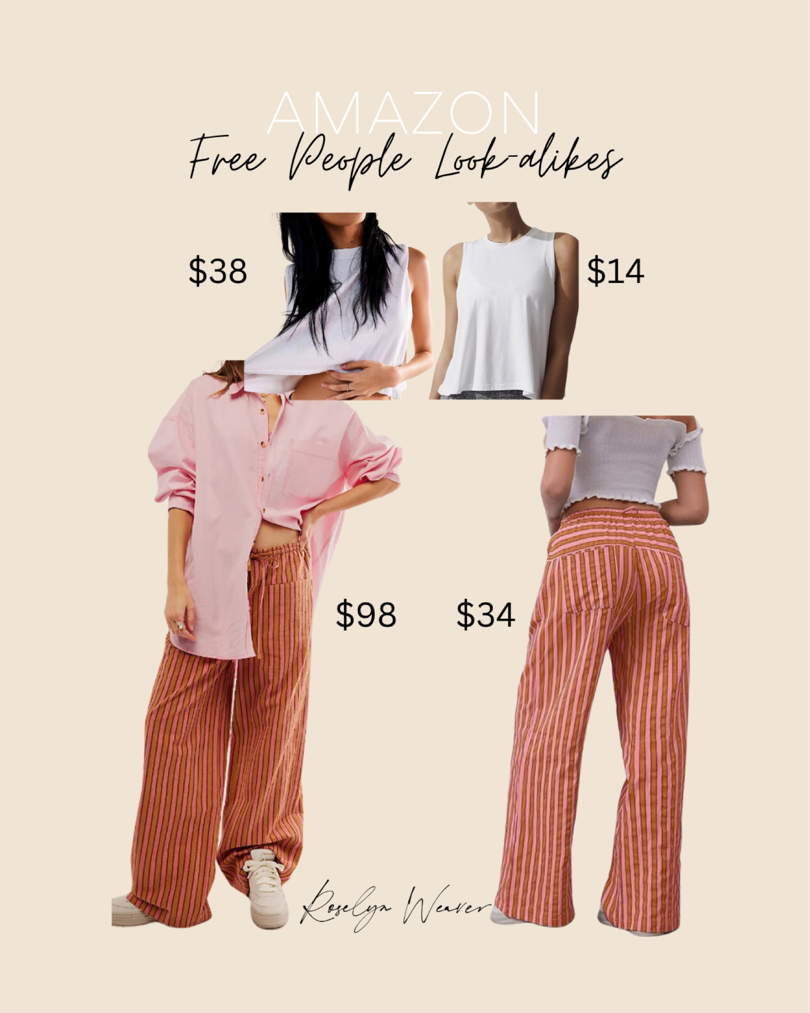 Free People outfit for less 

Striped pants, casual outfit, casual muscle tank 

#LTKStyleTip #LTKFindsUnder50 #LTKSaleAlert