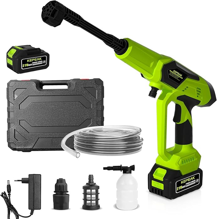 KEPEAK Cordless Pressure Washer, 1450PSI Portable Power Washer with 6-in-1 Nozzle, 21V Hand Held ... | Amazon (US)