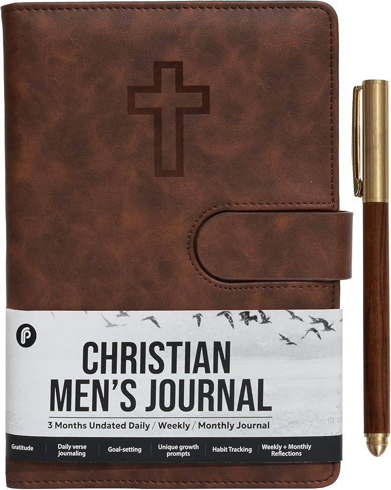 Prazoli Leather Christian Bible Prayer Journal For Men - Study Scripture Notebook & Planner Daily... | Amazon (US)