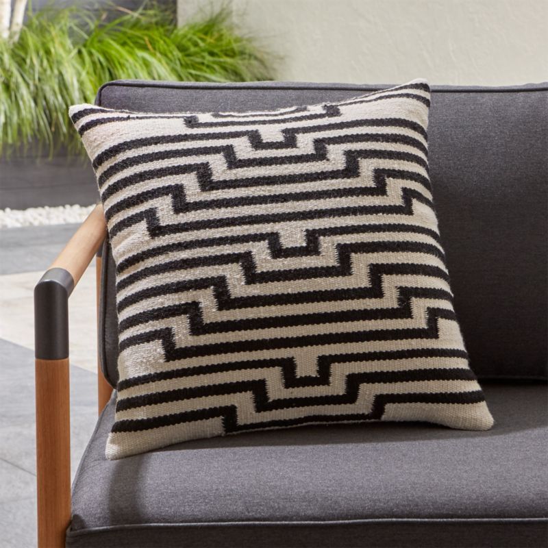 Mohave Lines Outdoor Pillow + Reviews | Crate and Barrel | Crate & Barrel
