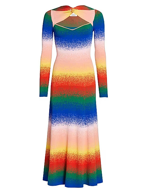 Rainbow Twist-Neck Knit Dress | Saks Fifth Avenue