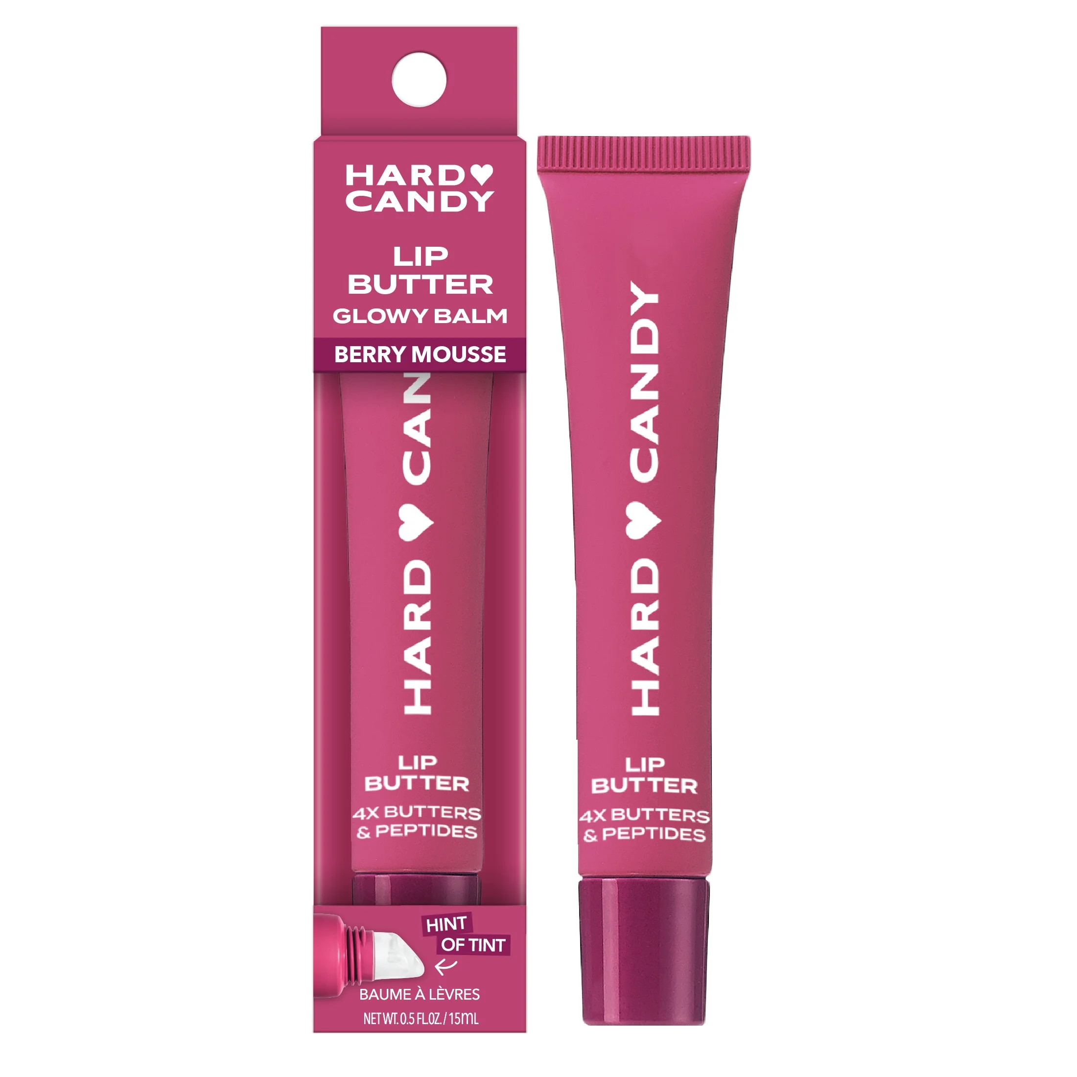 Hard Candy Lip Butter Glowy Balm, Berry Mousse, Sheer Berry Tint, Shine,  Hydration, 15mL - Walma... | Walmart (US)