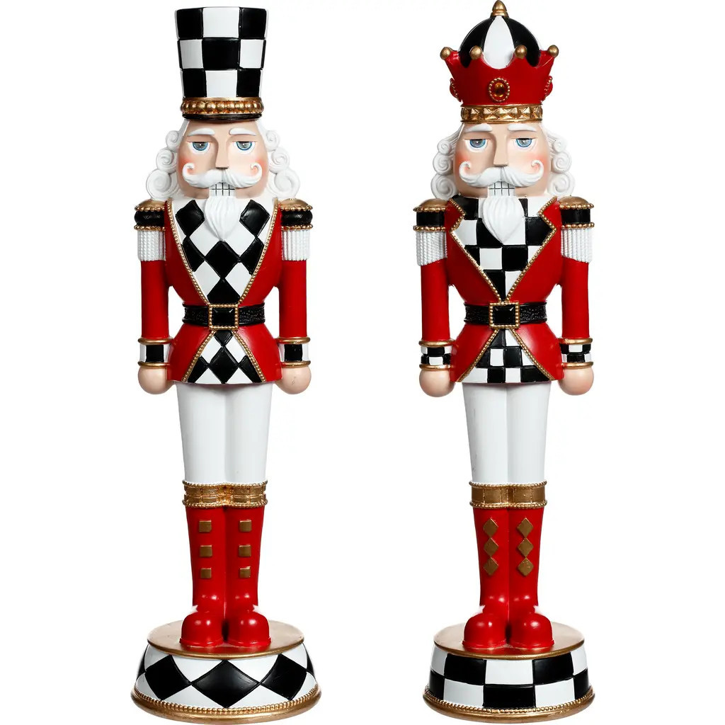 Mark Roberts Checkered Nutcracker, Black and White,Set of 2 at Nordstrom | Nordstrom
