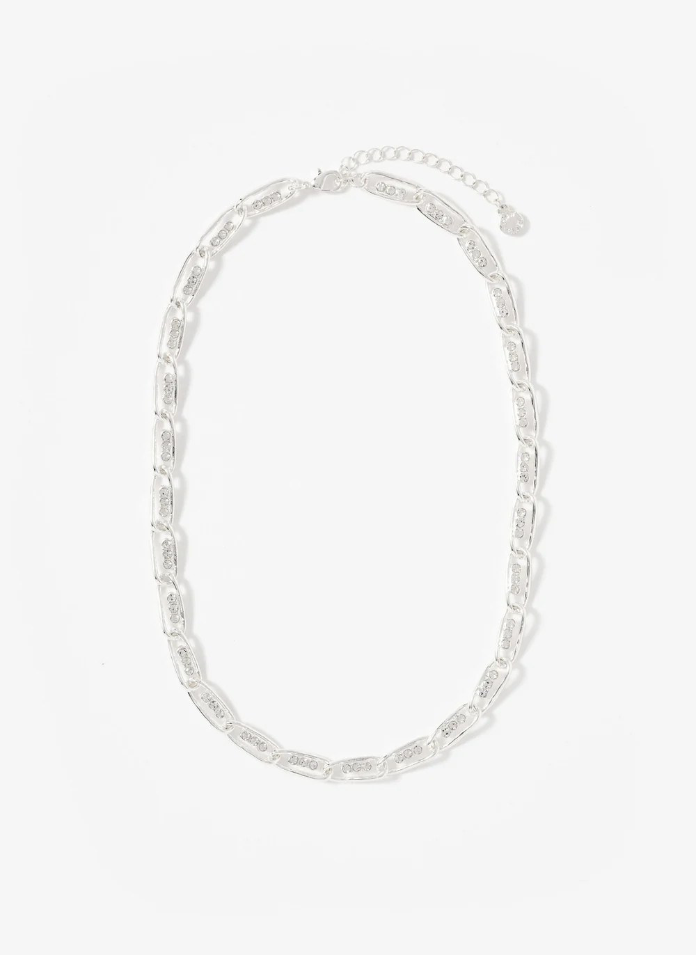 Silver Tone Pave Chain Necklace | Mint Velvet