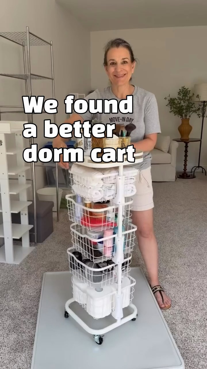 This is the dorm organizer we recommend over and over again. The 5-tier rolling cart creates storage where there isn't any and keeps snacks, toiletries, school supplies, or cleaning products organized and easy to reach. It fits almost anywhere and rolls wherever it's needed. Dorm rolling cart, 5 tier cart, dorm organization, small space storage, college dorm essentials, Amazon dorm finds.

#LTKU #LTKHome