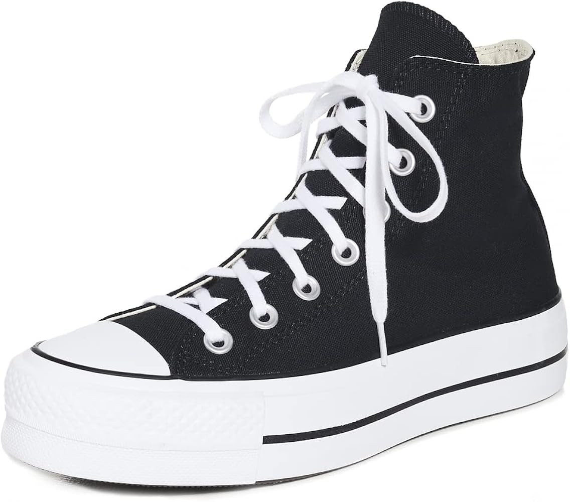 Amazon.com | Converse Women's Chuck Taylor All Star Lift High Top Sneakers, Black/White/White, 5 ... | Amazon (US)