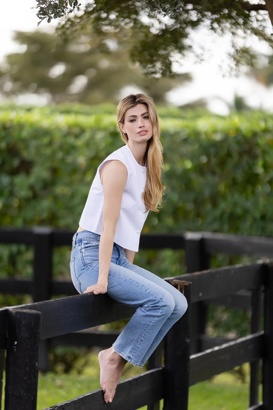 Blair Top Poplin - Blanc | Julia Amory