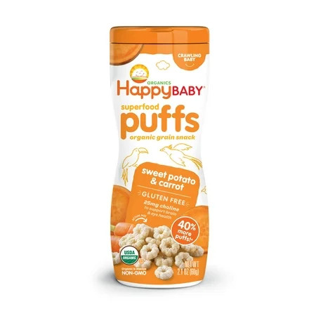 Happy Baby Organics Superfood Puffs Grain Snack Sweet Potato & Carrot 2.1 Oz. | Walmart (US)