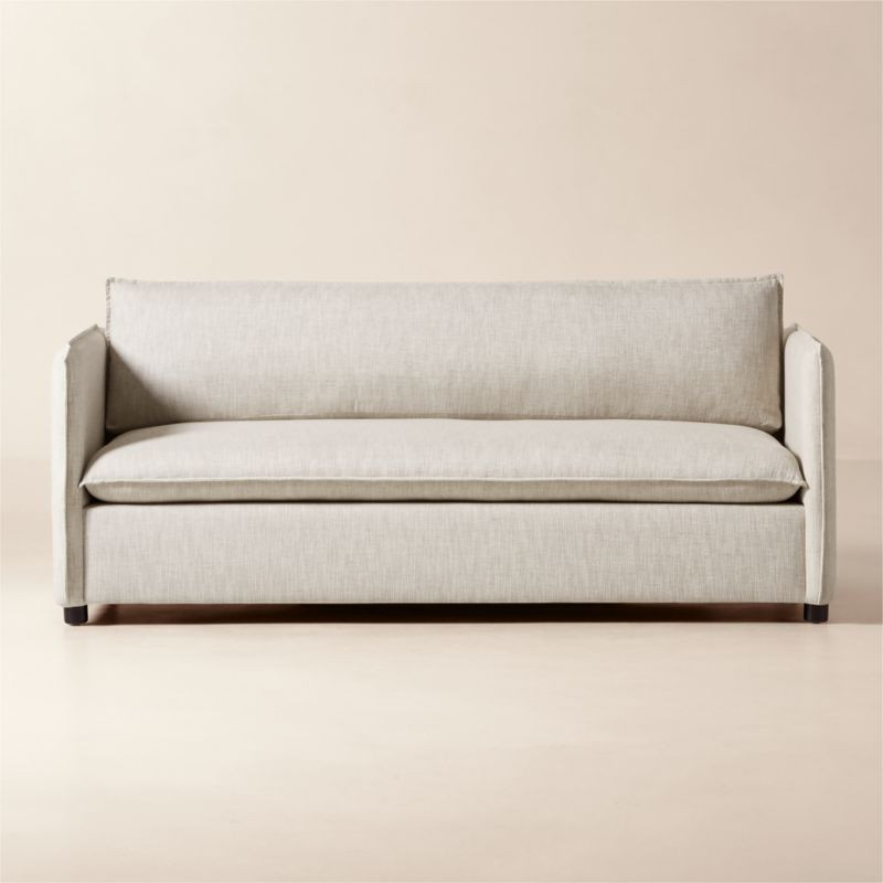 Corroy 78.25" Natural Linen Sleeper Sofa | CB2